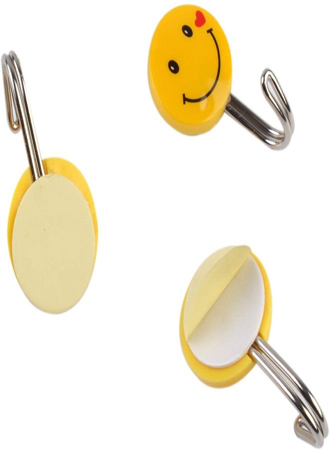 First Front Plastic Self Adhesive Smiley Wall Hooks, Load Capacity 2 kg Hooks (Set of 9 Pieces) - Image 2